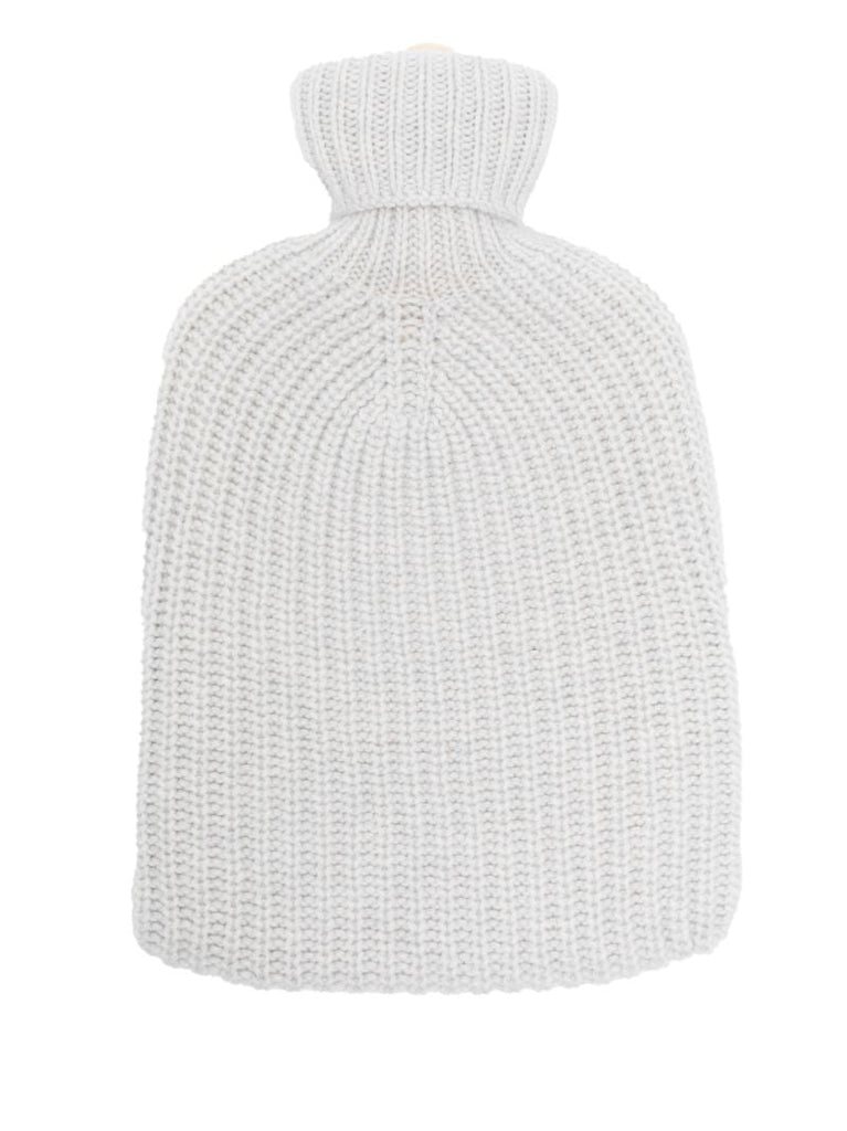 Grey Ribbed Cashmere Hot Water Bottle