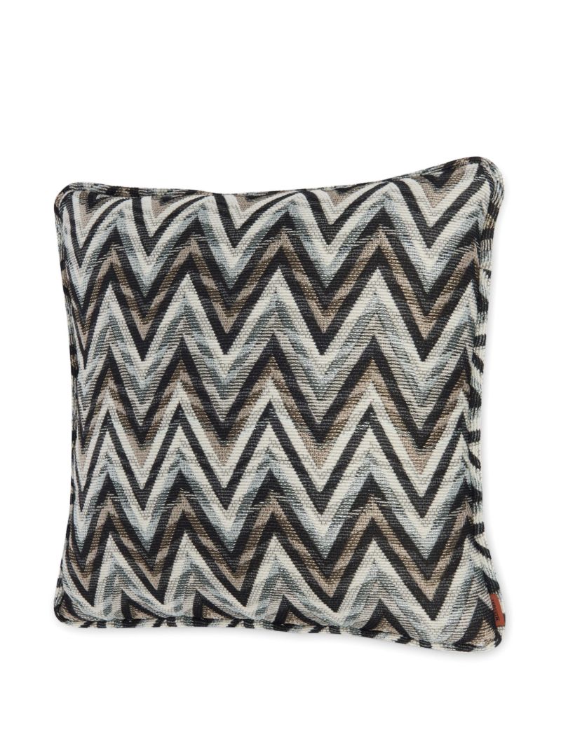 Black Bleached Zigzag Cushion