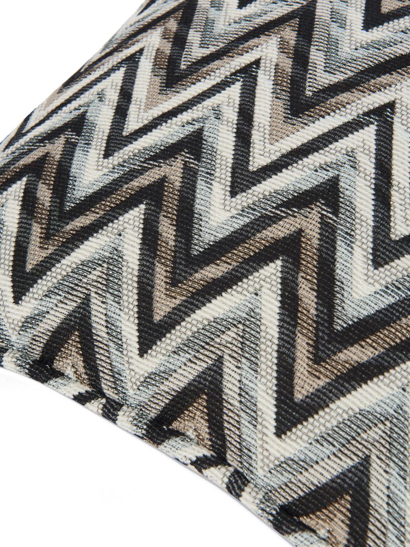 Black Bleached Zigzag Cushion