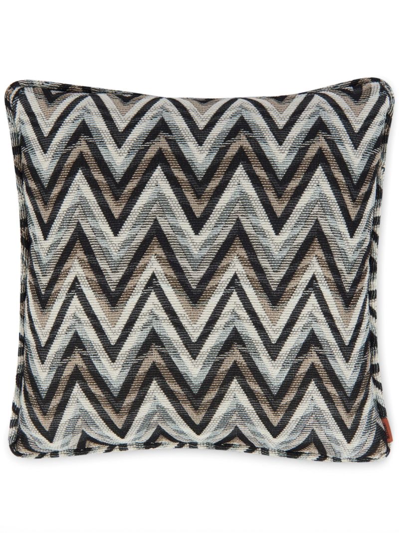 Black Bleached Zigzag Cushion