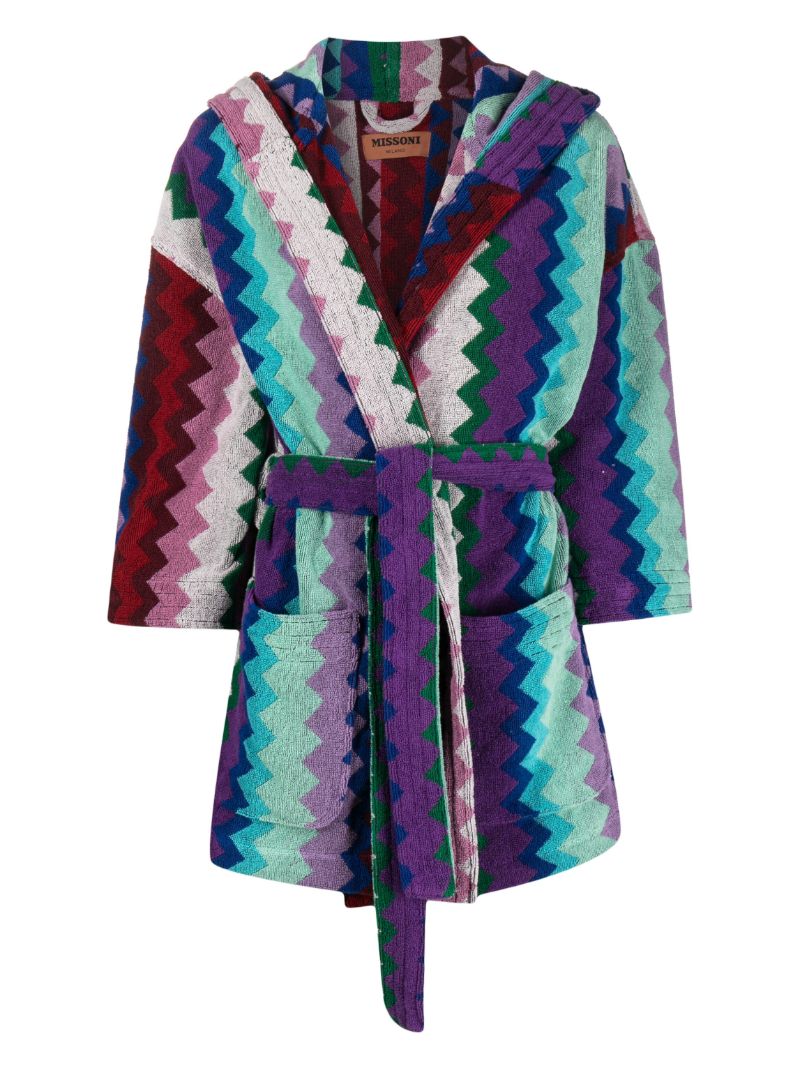 Multicoloured Chantal Hooded Dressing Gown
