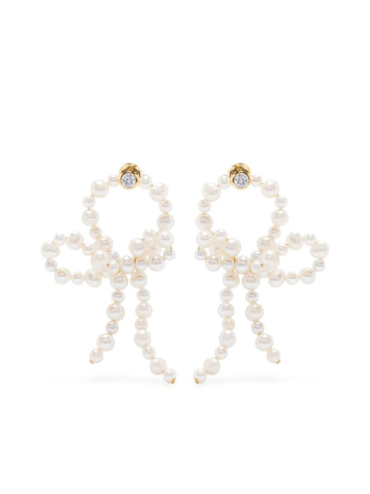 Gold Vermeil LoopÃ¢â_x0082_¬Â_x0090_theÃ¢â_x0082_¬Â_x0090_loop Pearl and Crystal Drop Earrings
