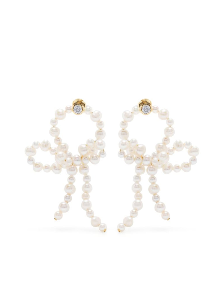 Gold Vermeil LoopÃ¢â_x0082_¬Â_x0090_theÃ¢â_x0082_¬Â_x0090_loop Pearl and Crystal Drop Earrings