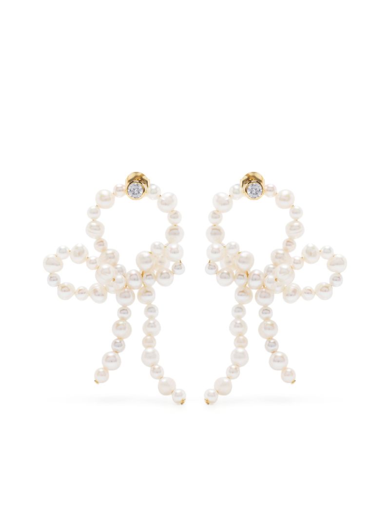 Gold Vermeil LoopÃ¢â_x0082_¬Â_x0090_theÃ¢â_x0082_¬Â_x0090_loop Pearl and Crystal Drop Earrings