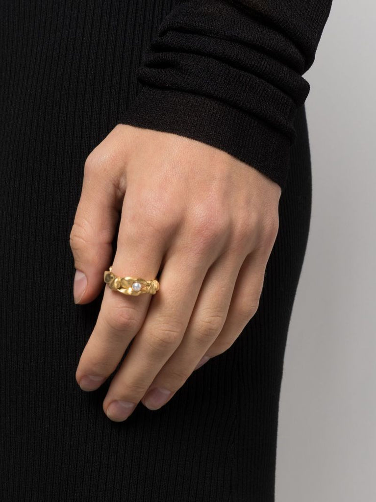 Gold Vermeil Treacle Pearl Ring