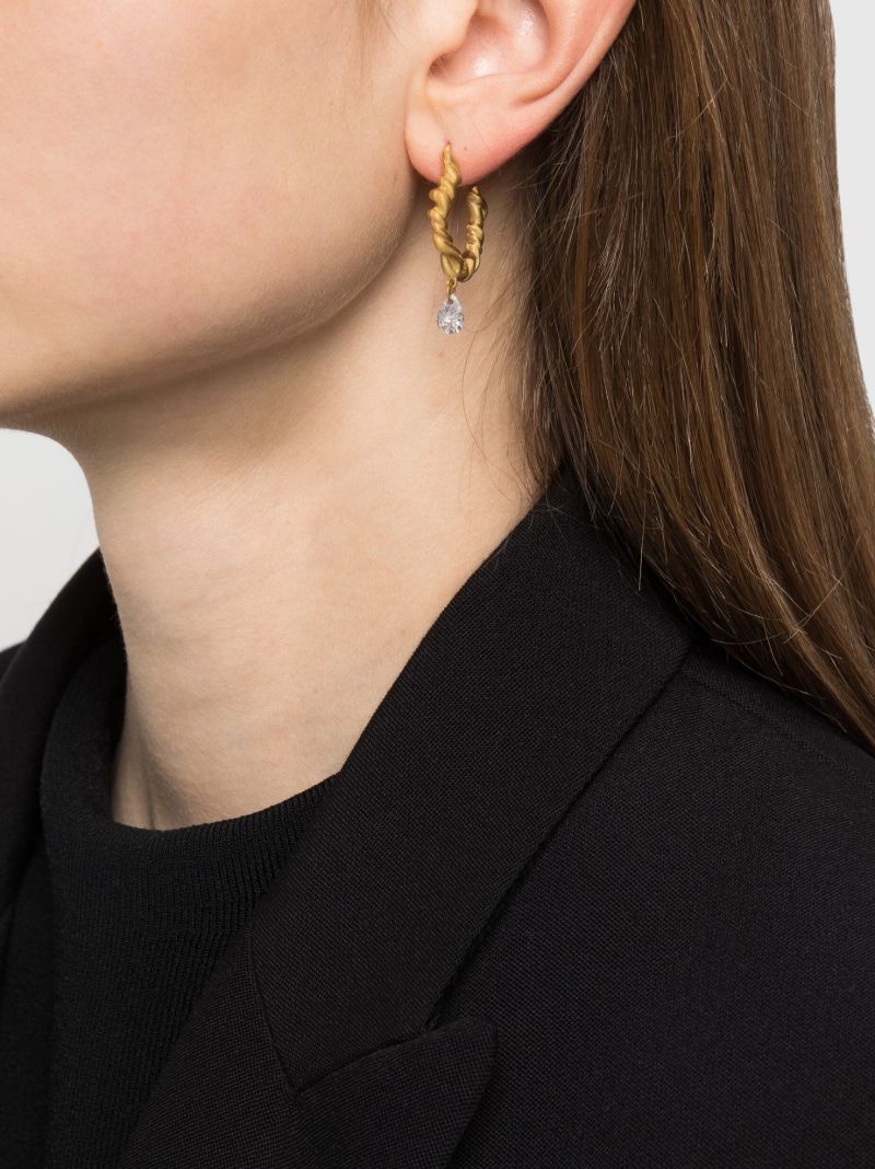 Gold Vermeil Rambling Crystal Hoop Earrings