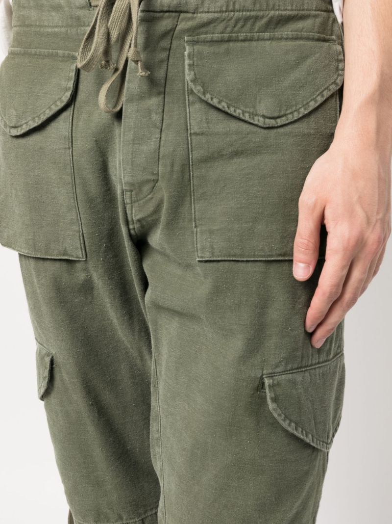 Green Drawstring Cargo Cotton Shorts