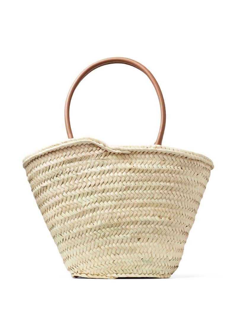 Neutral Beach Medium Woven Basket Bag