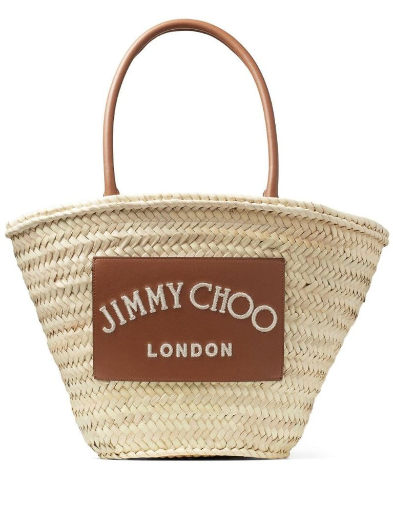Neutral Beach Medium Woven Basket Bag