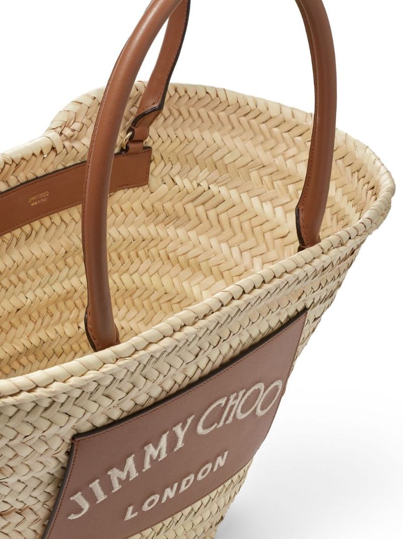 Neutral Beach Medium Woven Basket Bag