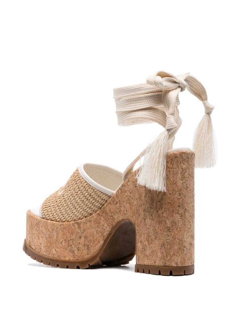 Neutral Gal 130 Raffia Platform Sandals