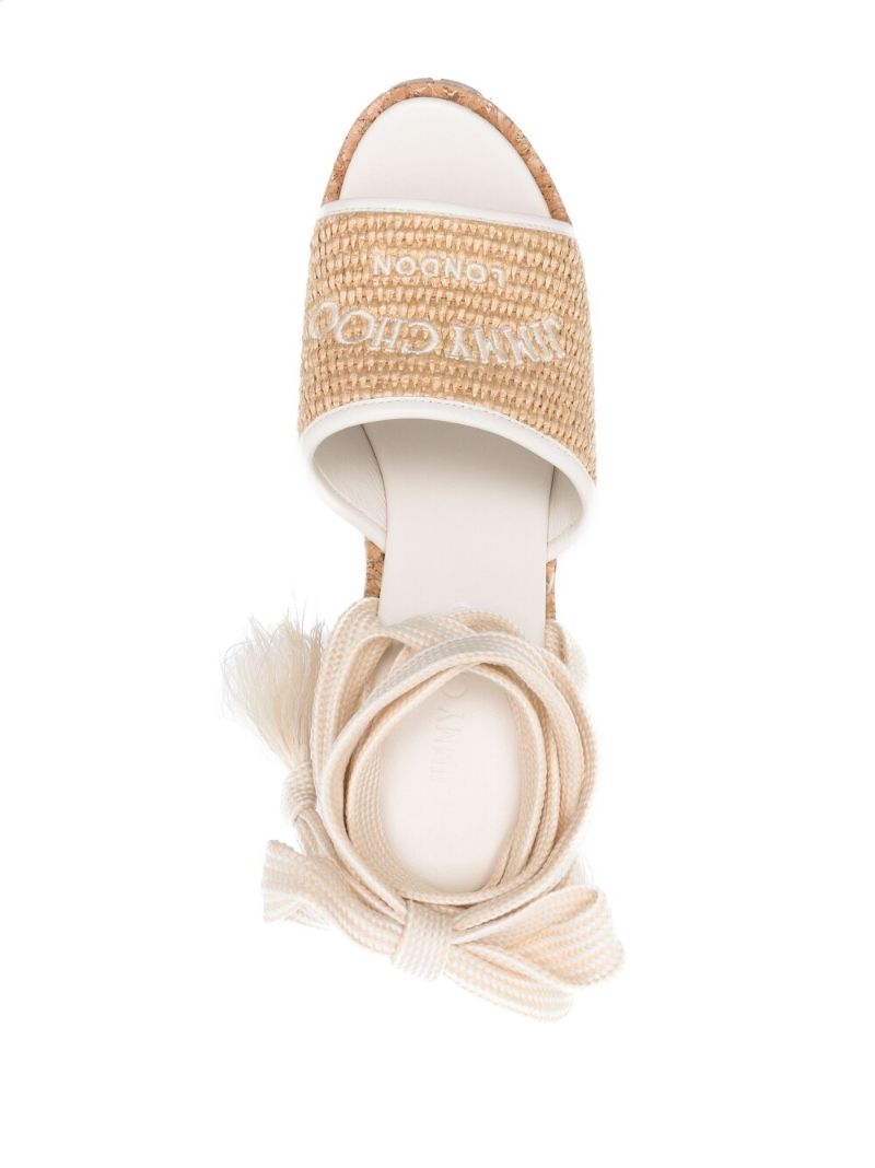 Neutral Gal 130 Raffia Platform Sandals