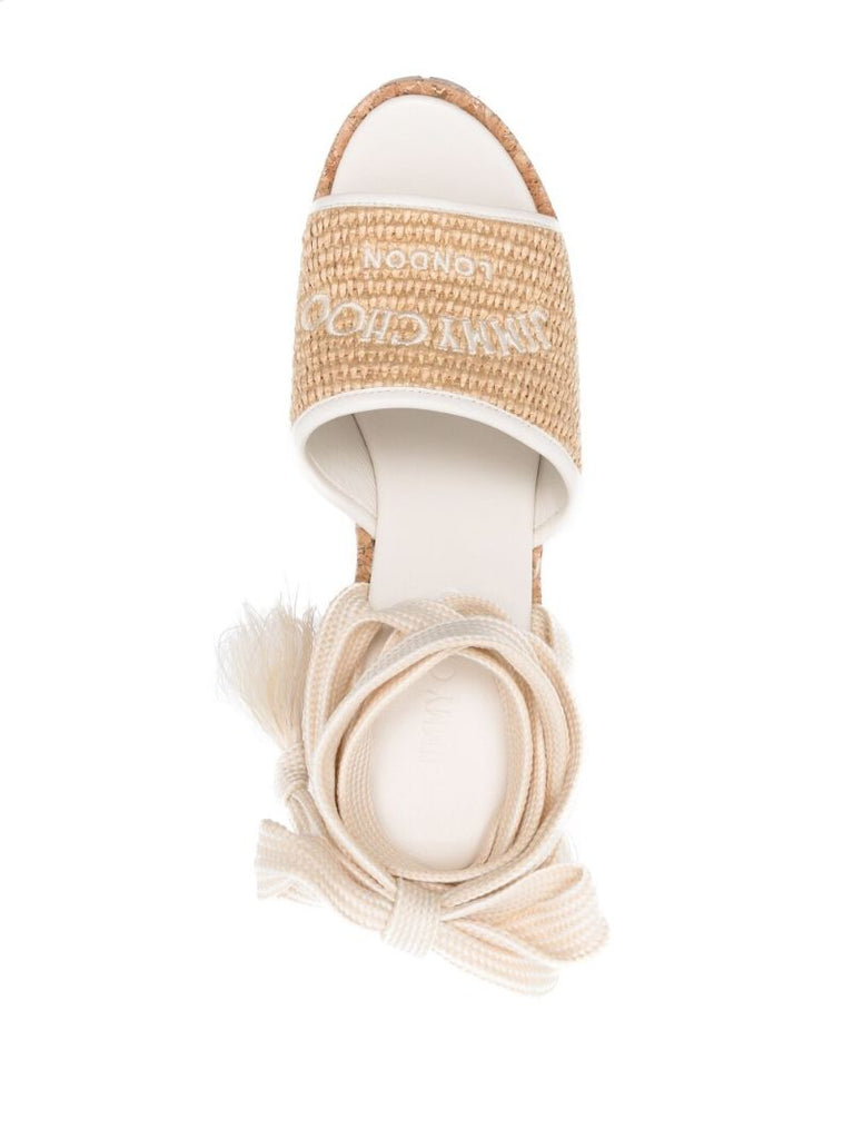 Neutral Gal 130 Raffia Platform Sandals