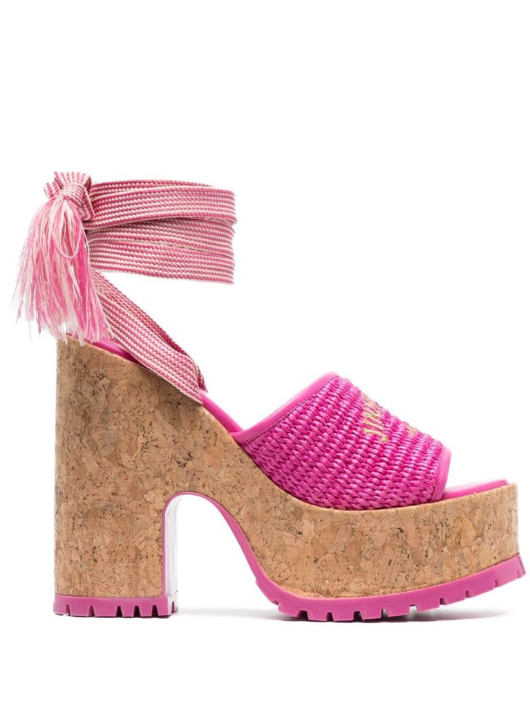 Pink Gal 130 Raffia Platform Sandals