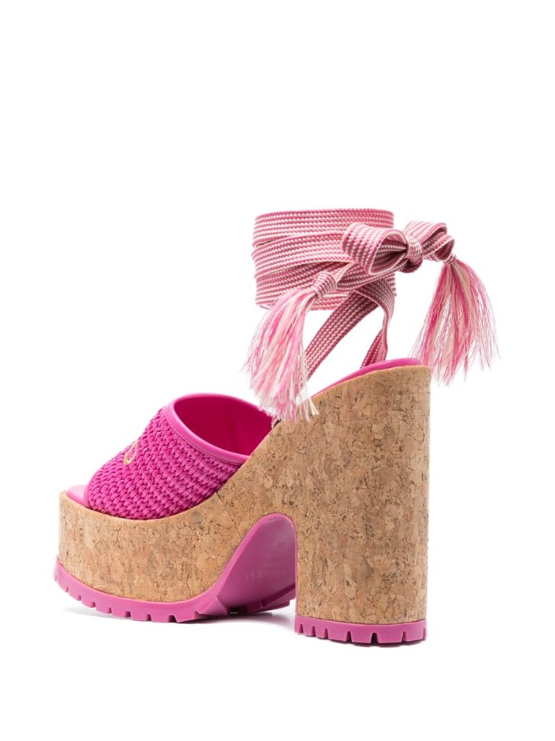 Pink Gal 130 Raffia Platform Sandals