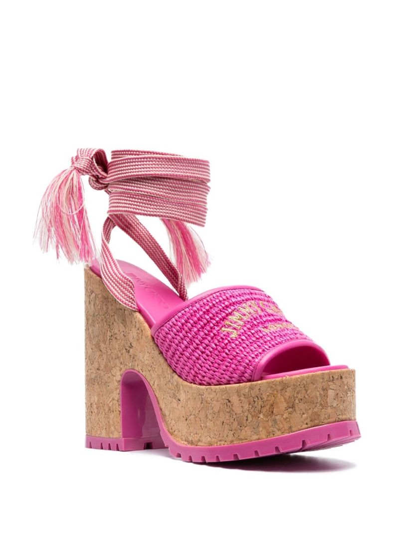 Pink Gal 130 Raffia Platform Sandals