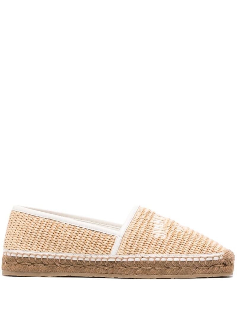 Neutral Brie Raffia Flat Espadrilles