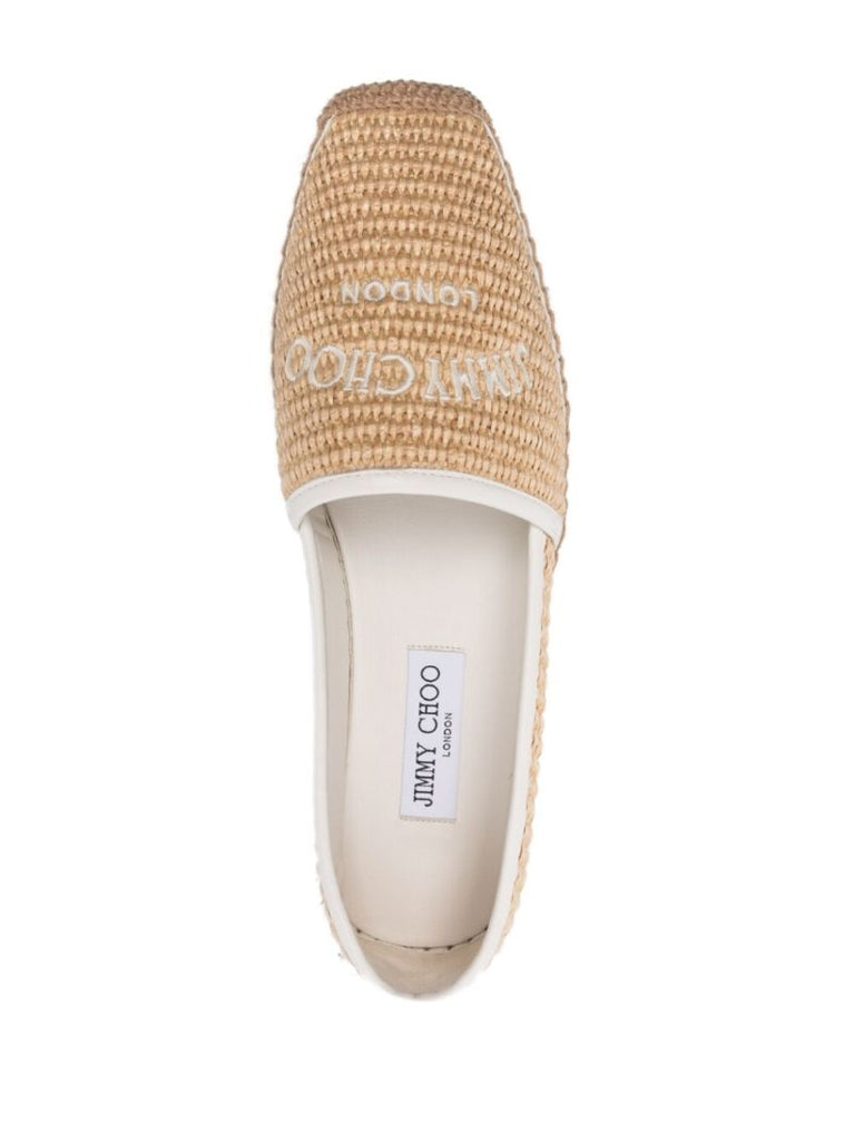 Neutral Brie Raffia Flat Espadrilles