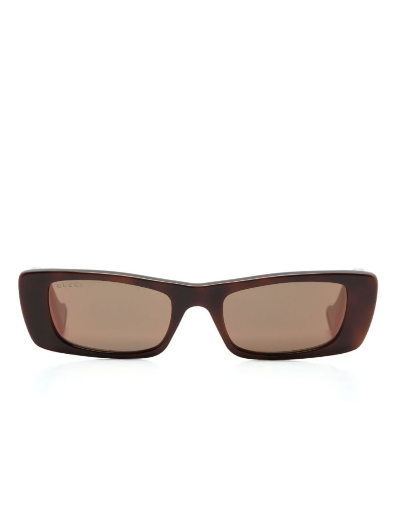 Brown Interlocking G Rectangle-frame Sunglasses