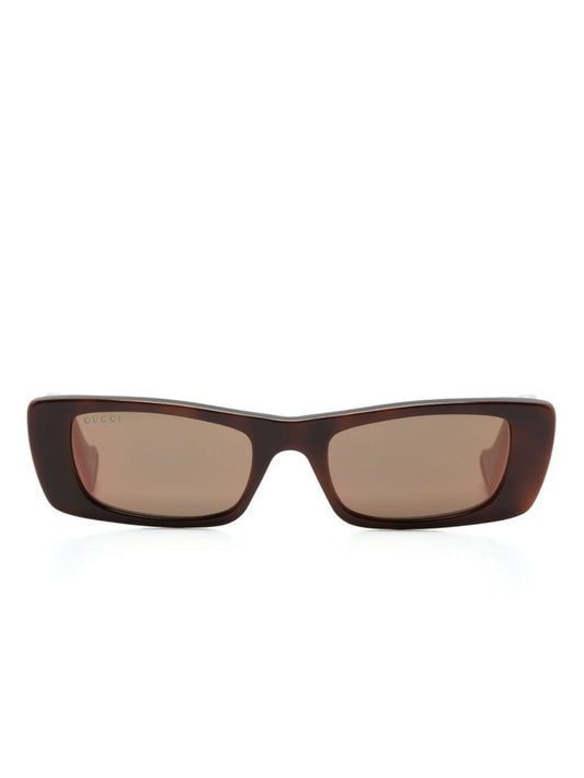 Brown Interlocking G Rectangle-frame Sunglasses