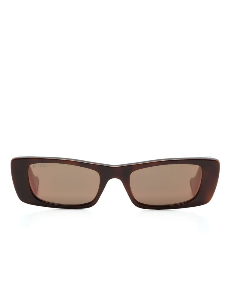 Brown Interlocking G Rectangle-frame Sunglasses