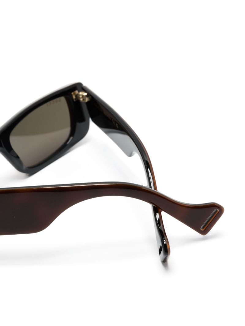 Brown Interlocking G Rectangle-frame Sunglasses