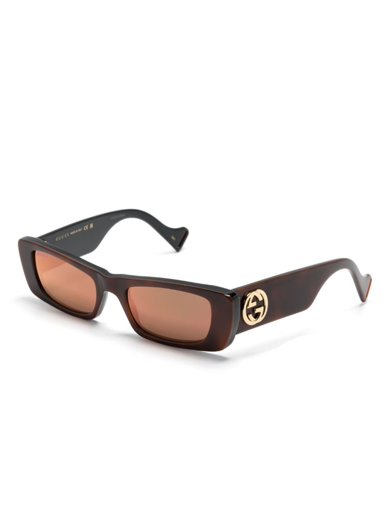 Brown Interlocking G Rectangle-frame Sunglasses