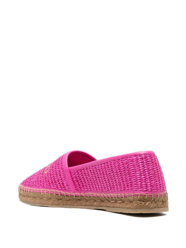 Pink Brie Raffia Flat Espadrilles
