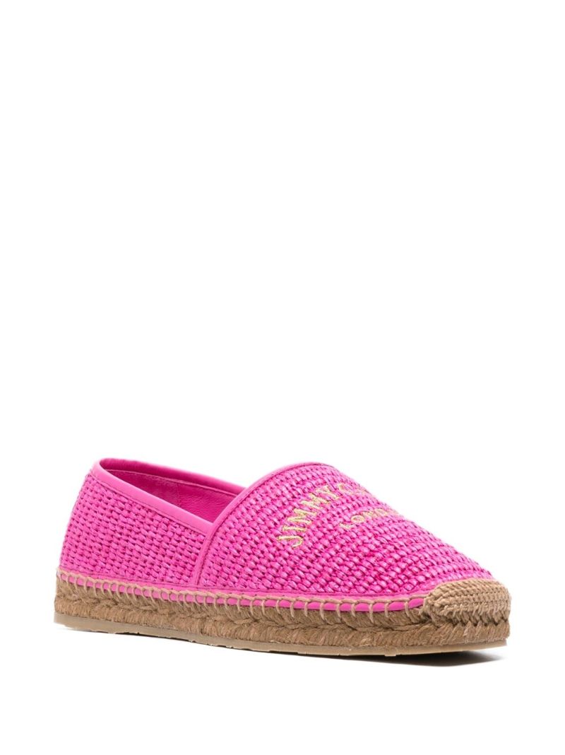 Pink Brie Raffia Flat Espadrilles