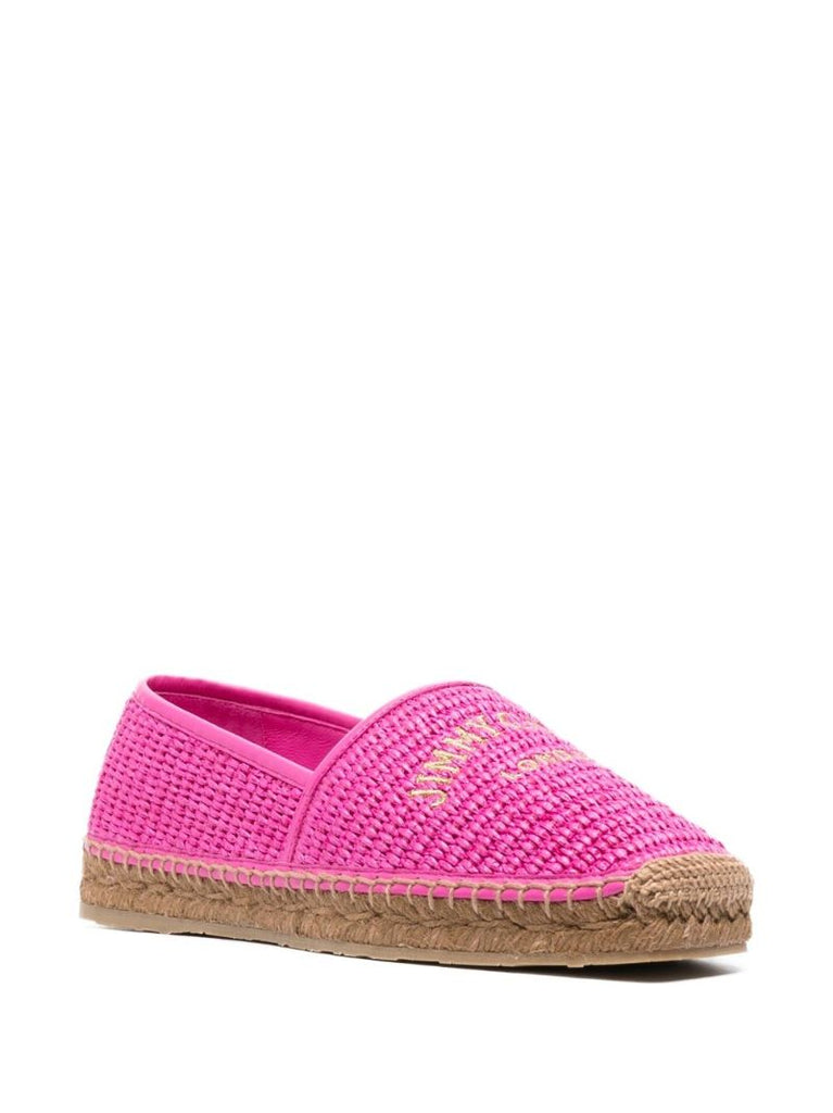 Pink Brie Raffia Flat Espadrilles