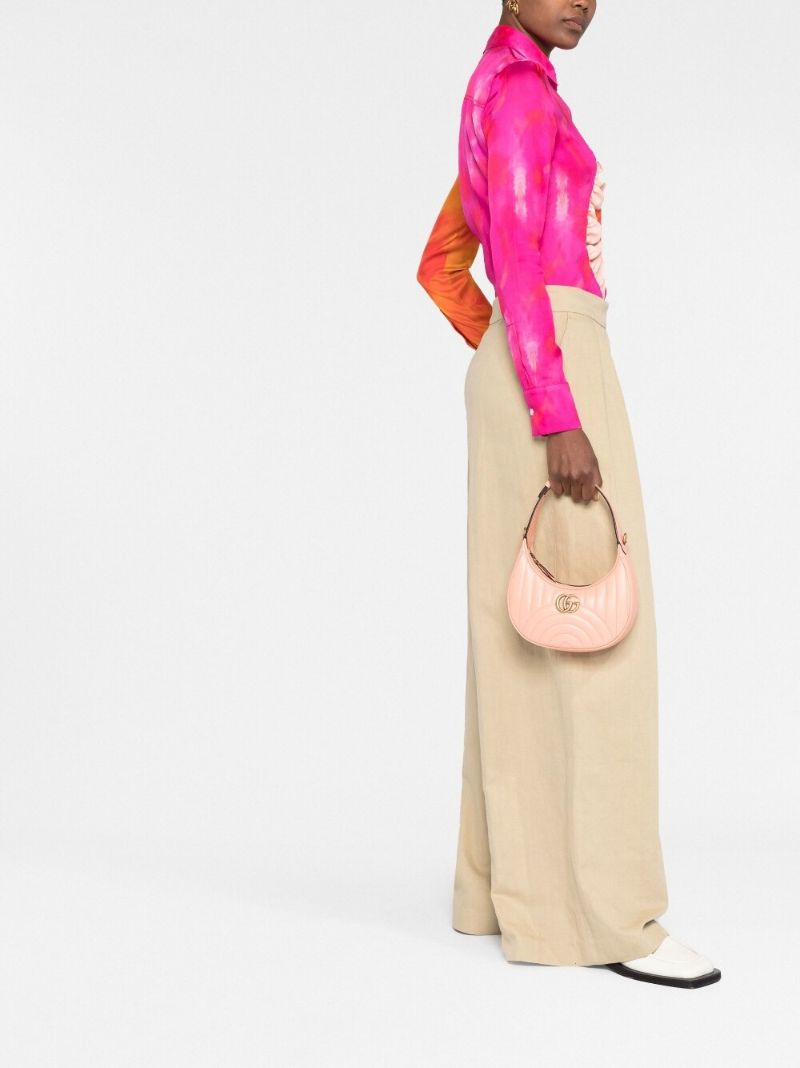 Orange Gg Marmont Mini Leather Shoulder Bag