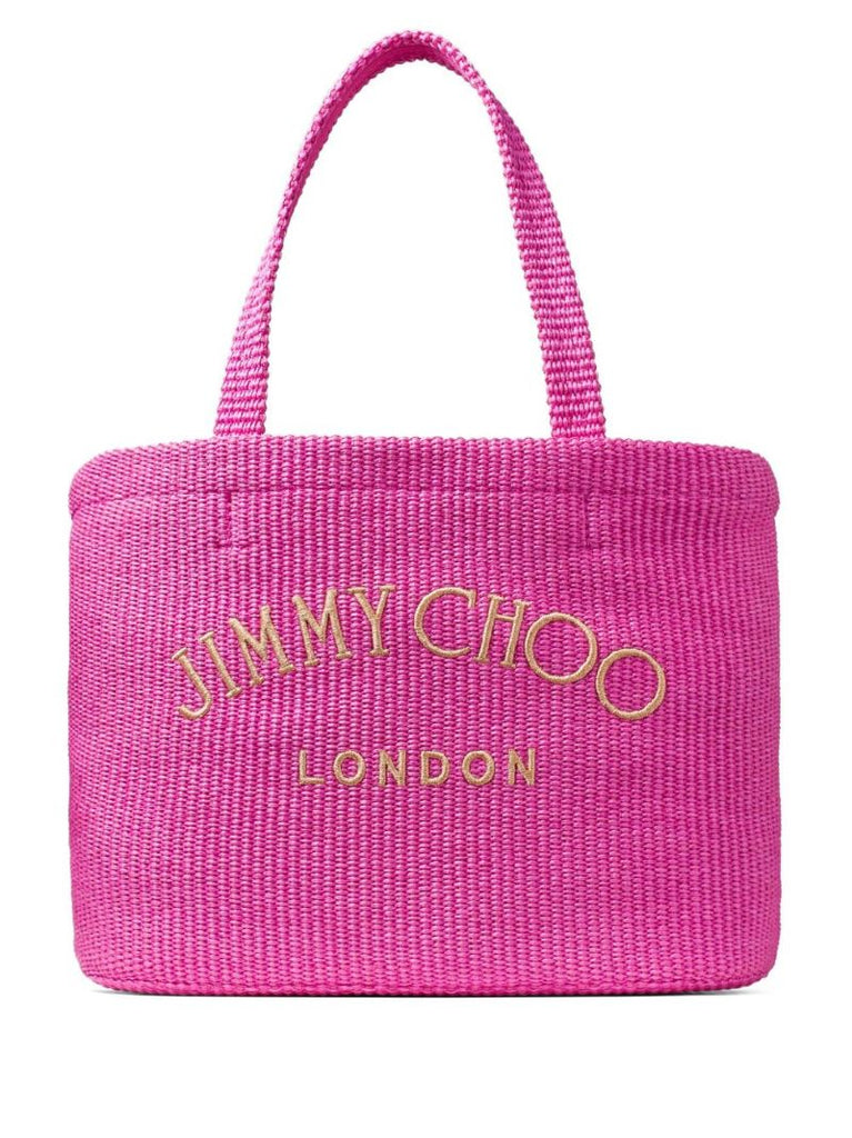 Pink Beach Woven Tote Bag