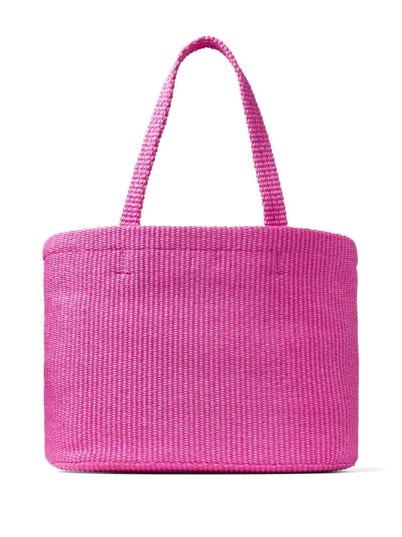 Pink Beach Woven Tote Bag