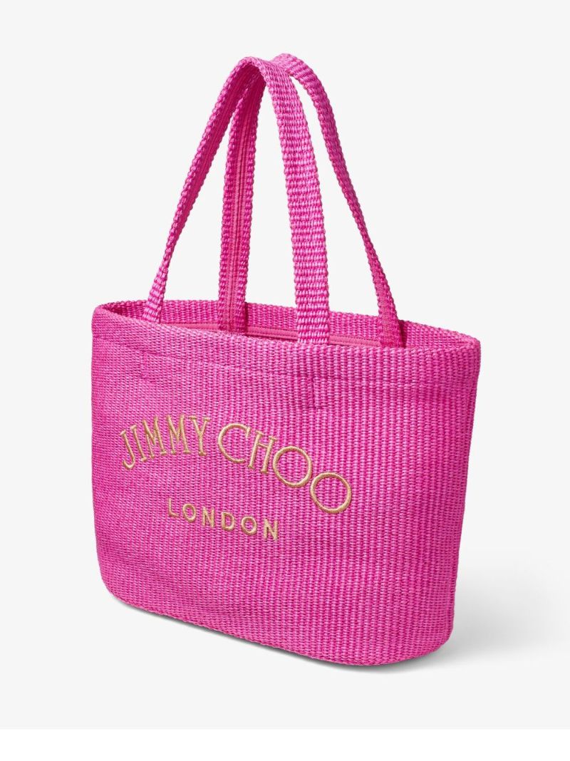 Pink Beach Woven Tote Bag