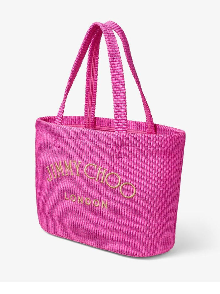 Pink Beach Woven Tote Bag