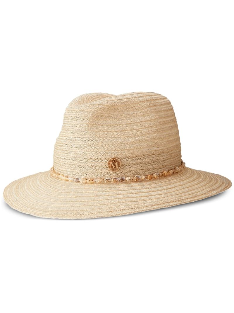 Neutral Henrietta Chain Felt Fedora