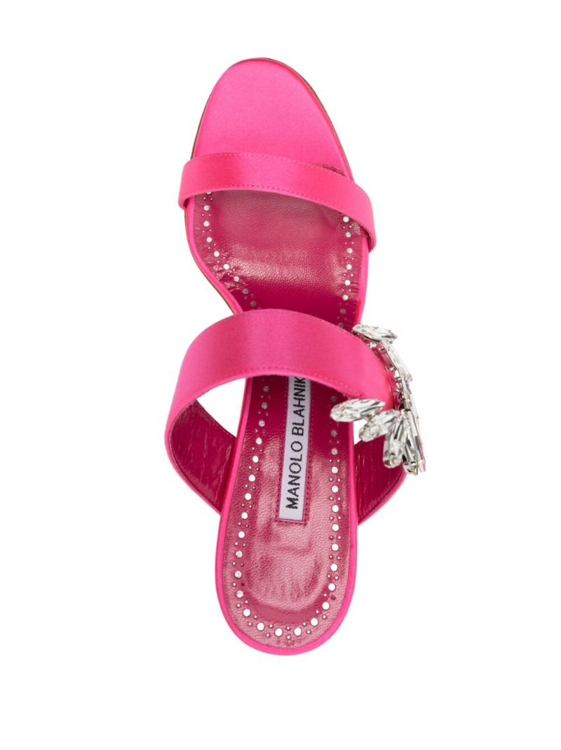 Pink Chivela  90 Satin Mule Sandals
