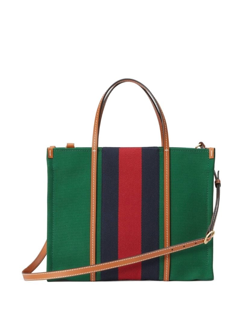 Green Logo Patch Tote Bag