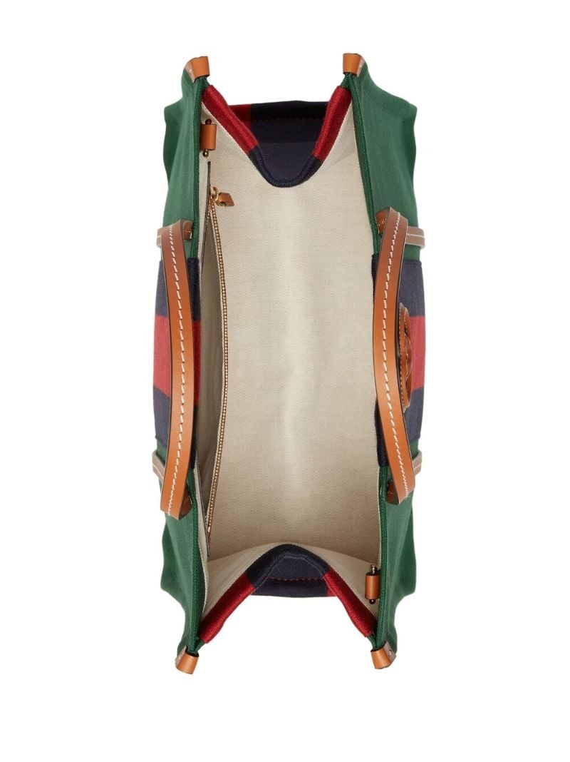 Green Logo Patch Tote Bag