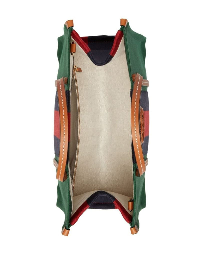 Green Logo Patch Tote Bag