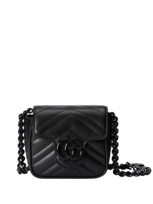 Black MatelassÃ_x0083_Â© Leather Cross Body Bag