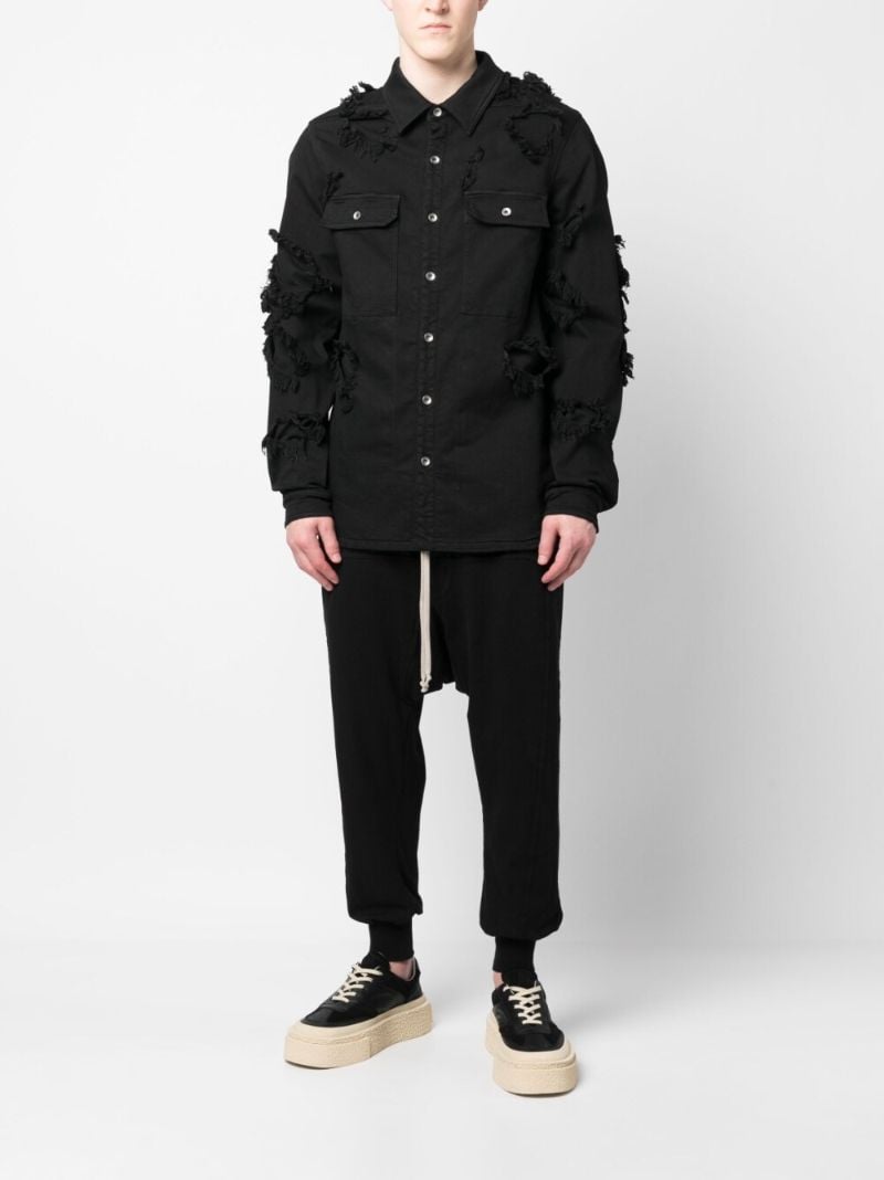 Black Drop Crotch Track Pants