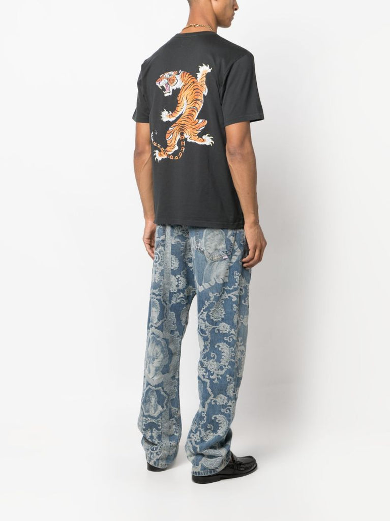 X Tim Lehi Black Tiger-print T-shirt