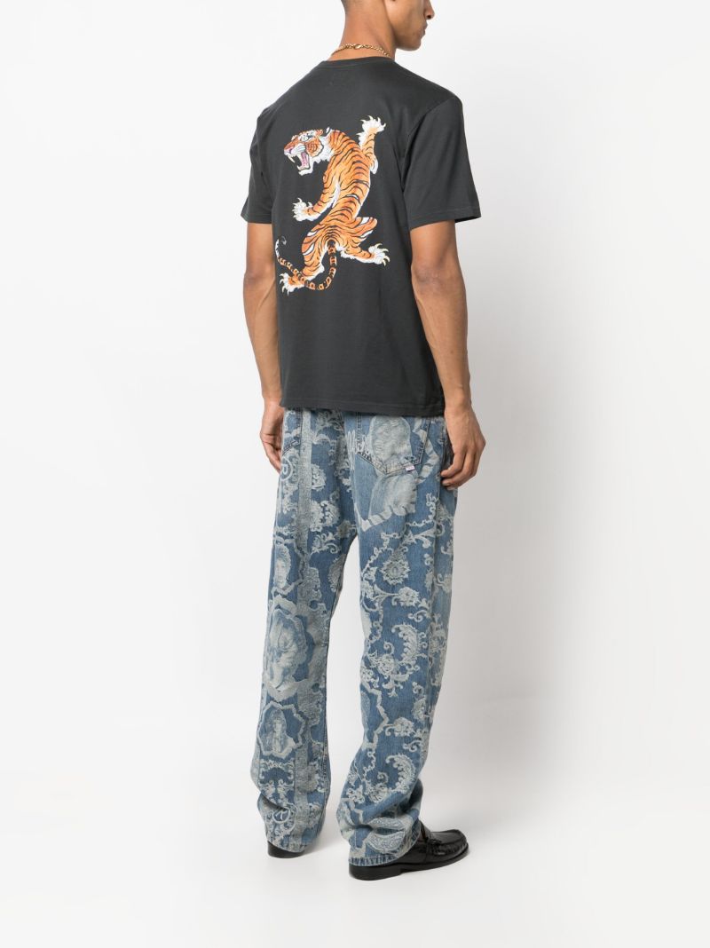 X Tim Lehi Black Tiger-print T-shirt