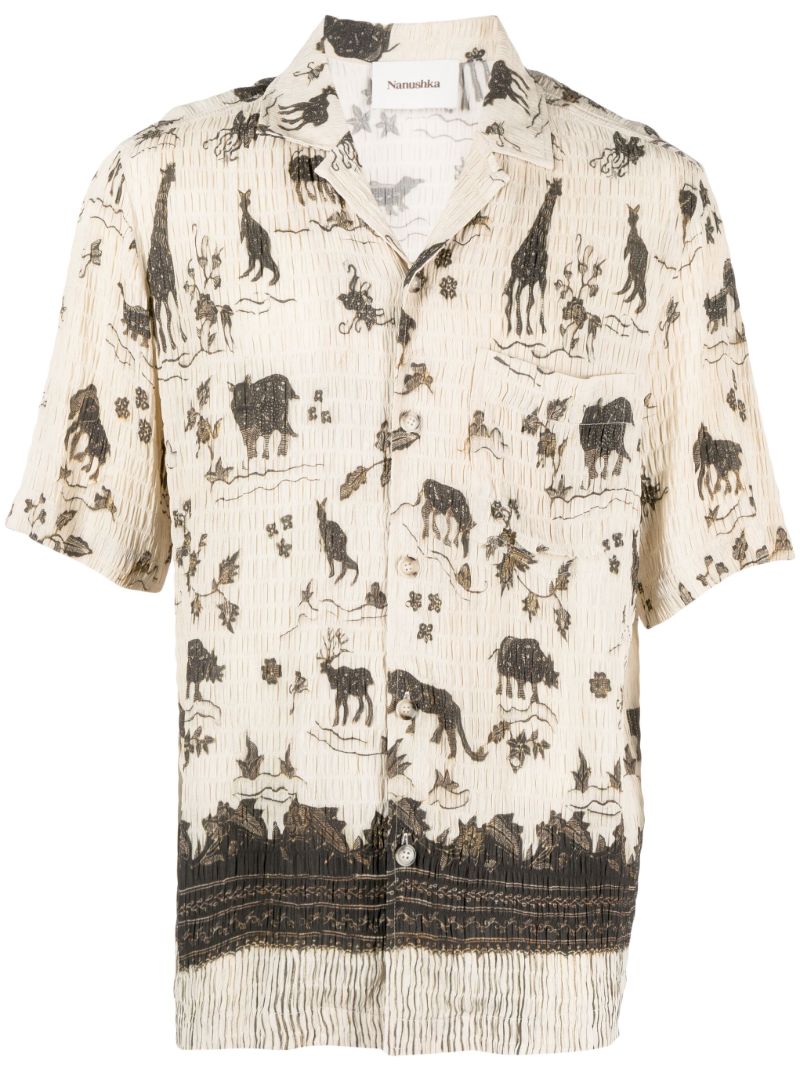 Neutral Graphic Print Short Sleeve Shirt