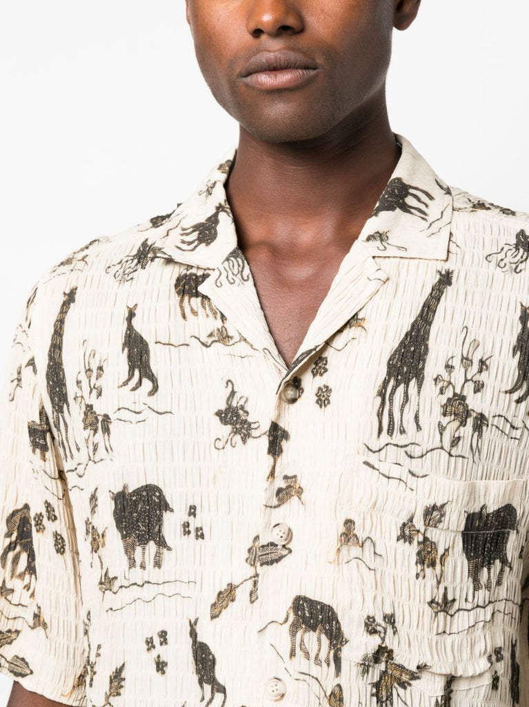Neutral Graphic Print Short Sleeve Shirt