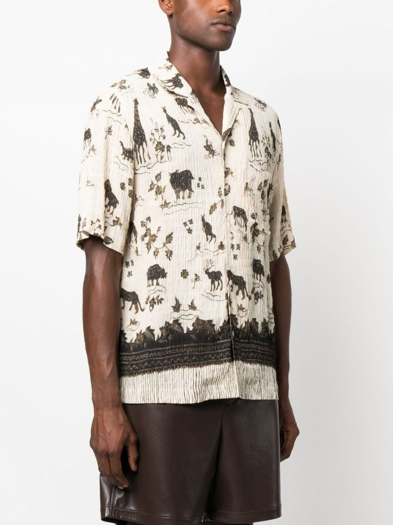 Neutral Graphic Print Short Sleeve Shirt
