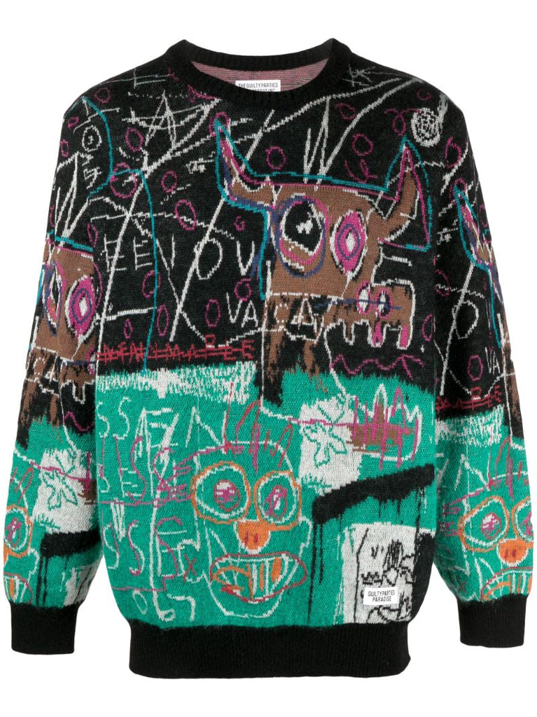 X Jean-michel Basquiat Black Jacquard Sweater