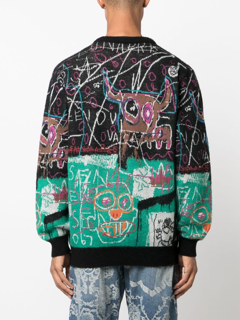 X Jean-michel Basquiat Black Jacquard Sweater