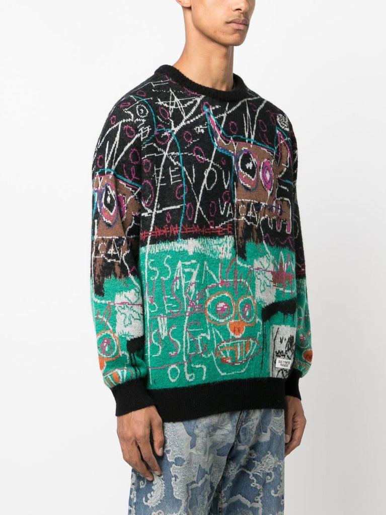 X Jean-michel Basquiat Black Jacquard Sweater